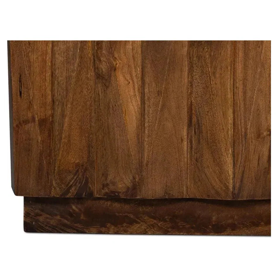 Sarreid Denali Rectangle Cocktail Coffee Table Block Solid Wood