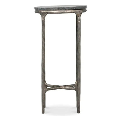Sarreid Derrick Iron & Marble Black Round End Table