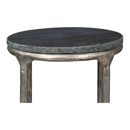 Sarreid Derrick Iron & Marble Black Round End Table