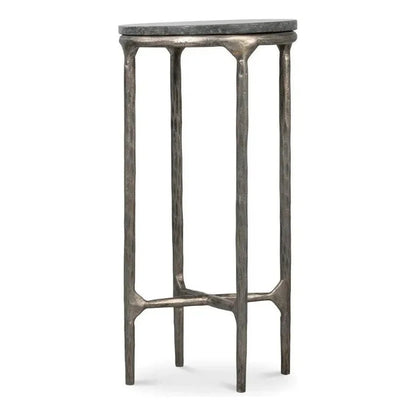 Sarreid Derrick Iron & Marble Black Round End Table
