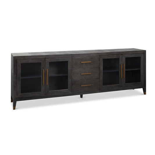 Sarreid Desmond Shagreen Leather Warpped Sideboard