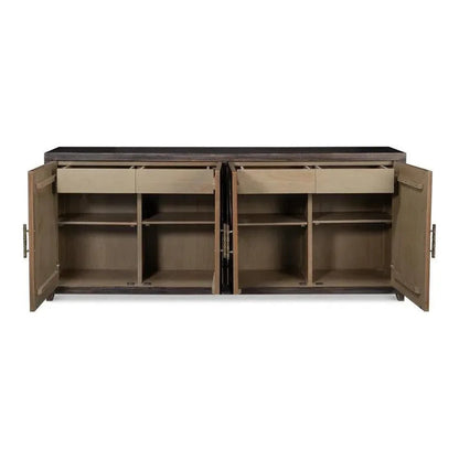 Details Acacia Wood Dark Brown Credenza - LOOMLAN - Sarreid - Sideboards