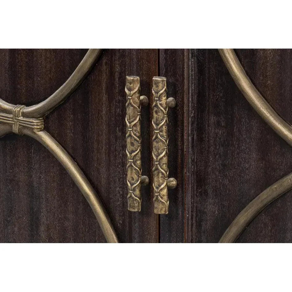 Details Acacia Wood Dark Brown Credenza - LOOMLAN - Sarreid - Sideboards