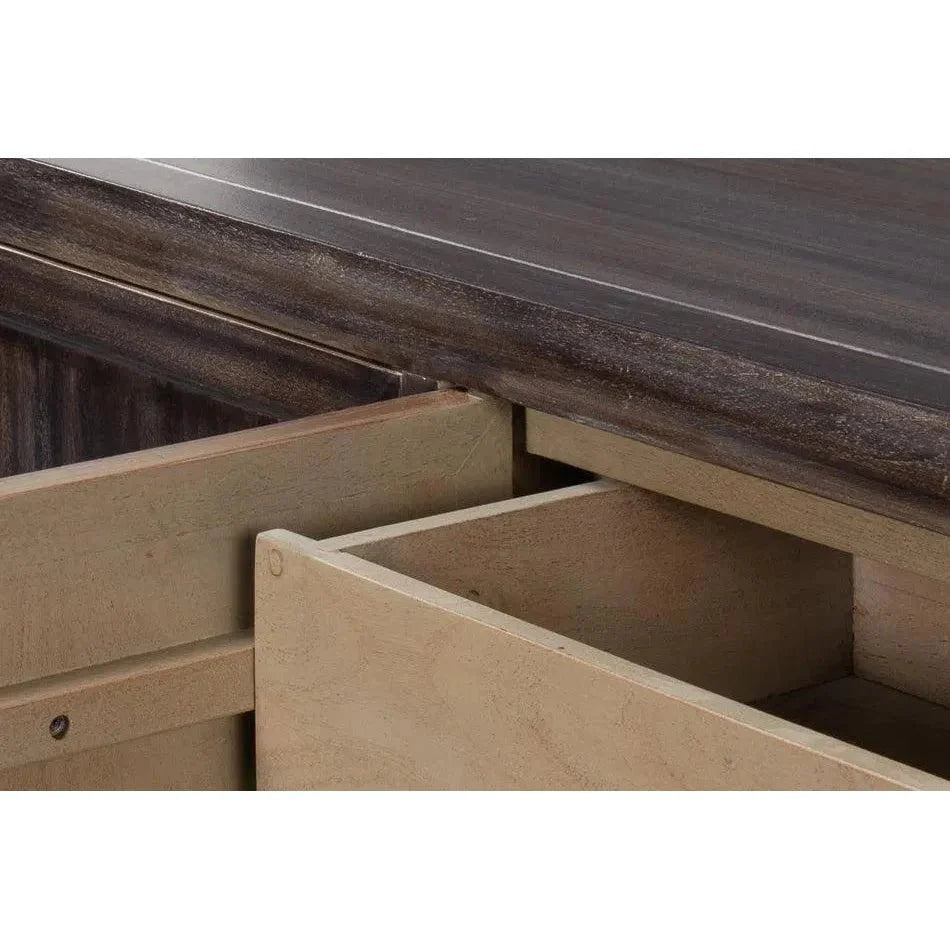 Details Acacia Wood Dark Brown Credenza - LOOMLAN - Sarreid - Sideboards
