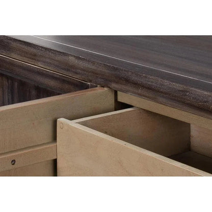 Details Acacia Wood Dark Brown Credenza - LOOMLAN - Sarreid - Sideboards