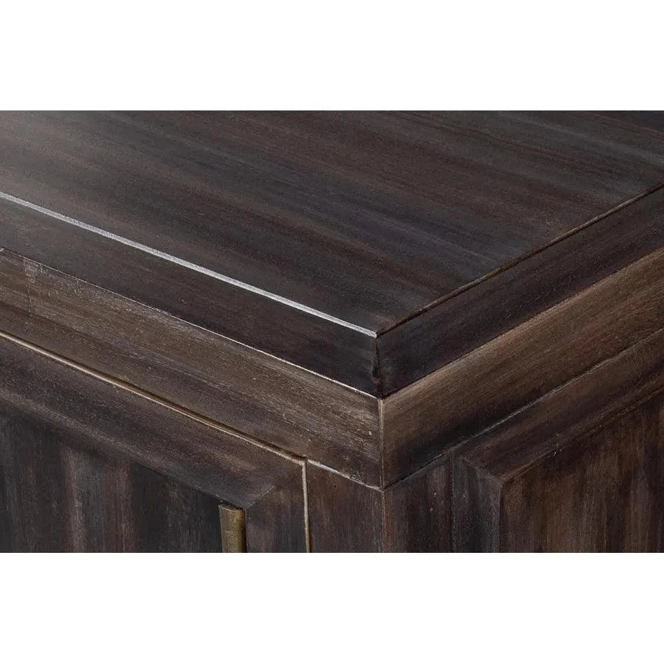 Details Acacia Wood Dark Brown Credenza - LOOMLAN - Sarreid - Sideboards
