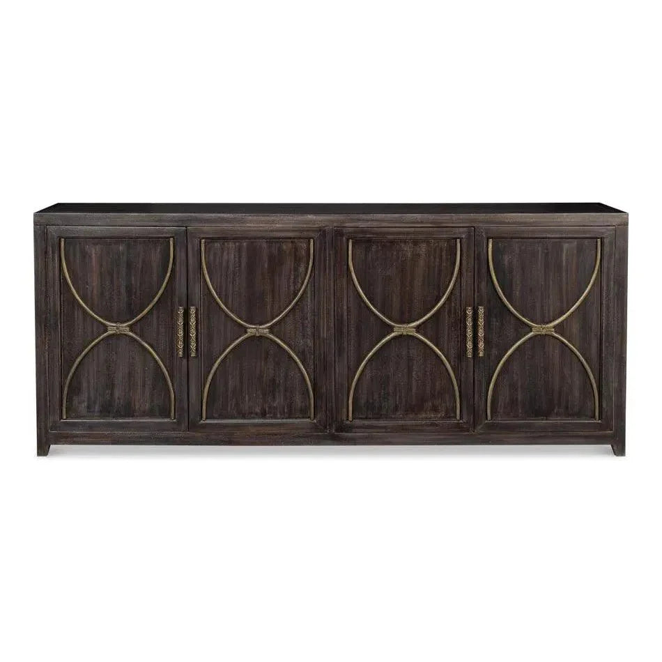 Details Acacia Wood Dark Brown Credenza - LOOMLAN - Sarreid - Sideboards