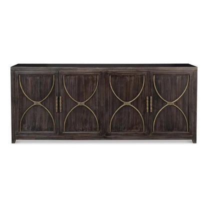 Details Acacia Wood Dark Brown Credenza - LOOMLAN - Sarreid - Sideboards