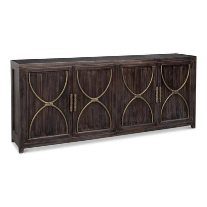 Details Acacia Wood Dark Brown Credenza - LOOMLAN - Sarreid - Sideboards