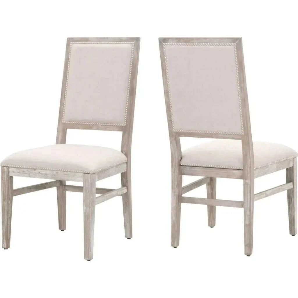 Dexter Dining Chair 2PC Stone Linen Natural Gray - LOOMLAN - Essentials For Living - Dining Chairs