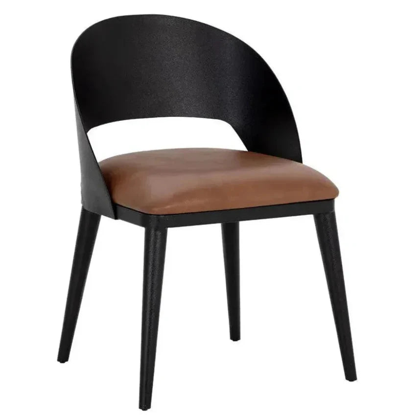 SUNPAN Dezirae Curved Back Leather Dining Chair