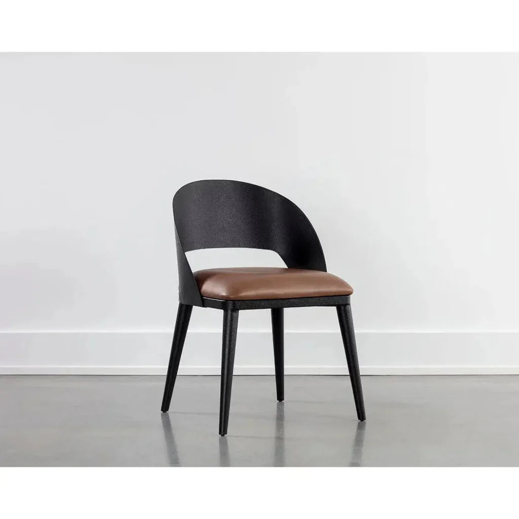 SUNPAN Dezirae Curved Back Leather Dining Chair