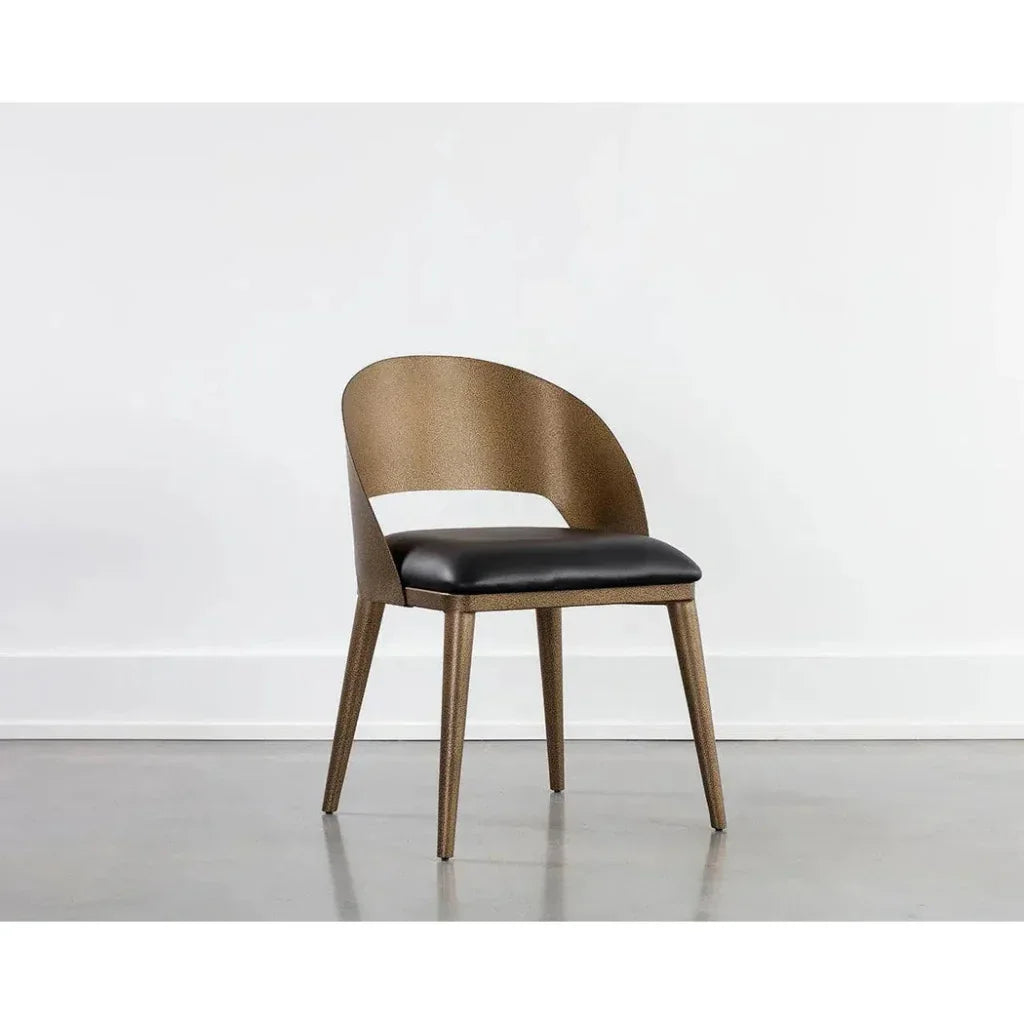 SUNPAN Dezirae Curved Back Leather Dining Chair