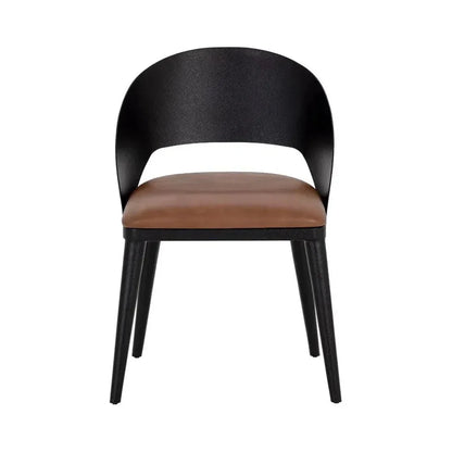 SUNPAN Dezirae Curved Back Leather Dining Chair