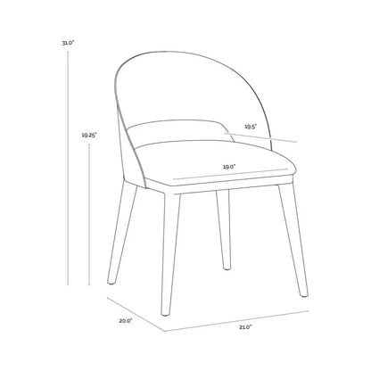 SUNPAN Dezirae Curved Back Leather Dining Chair