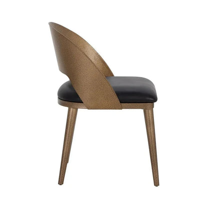 SUNPAN Dezirae Curved Back Leather Dining Chair