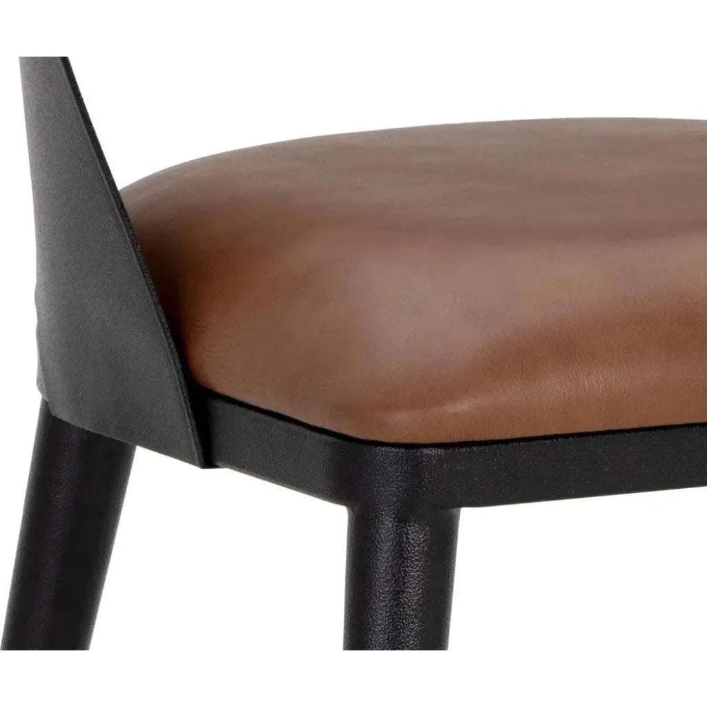 SUNPAN Dezirae Curved Back Leather Dining Chair