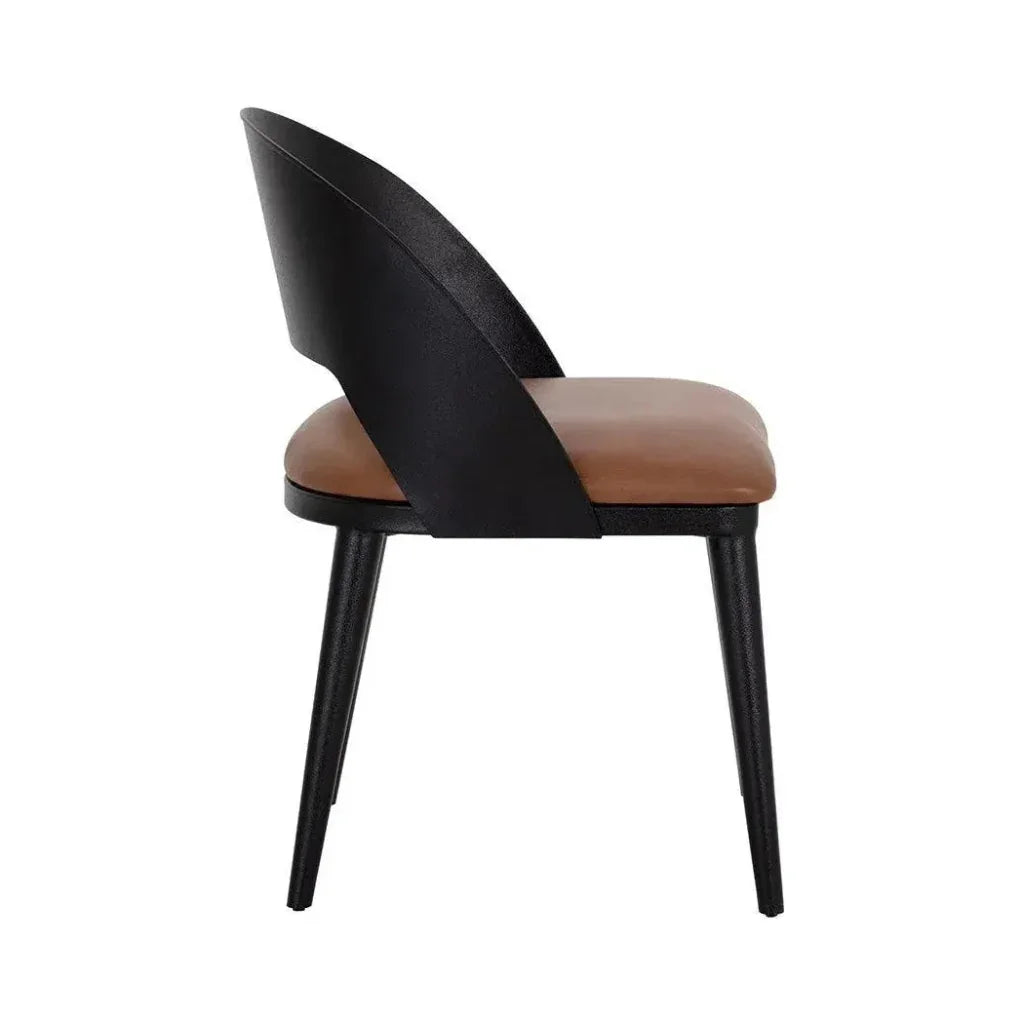 SUNPAN Dezirae Curved Back Leather Dining Chair