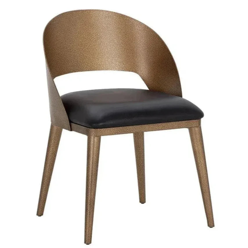 SUNPAN Dezirae Curved Back Leather Dining Chair