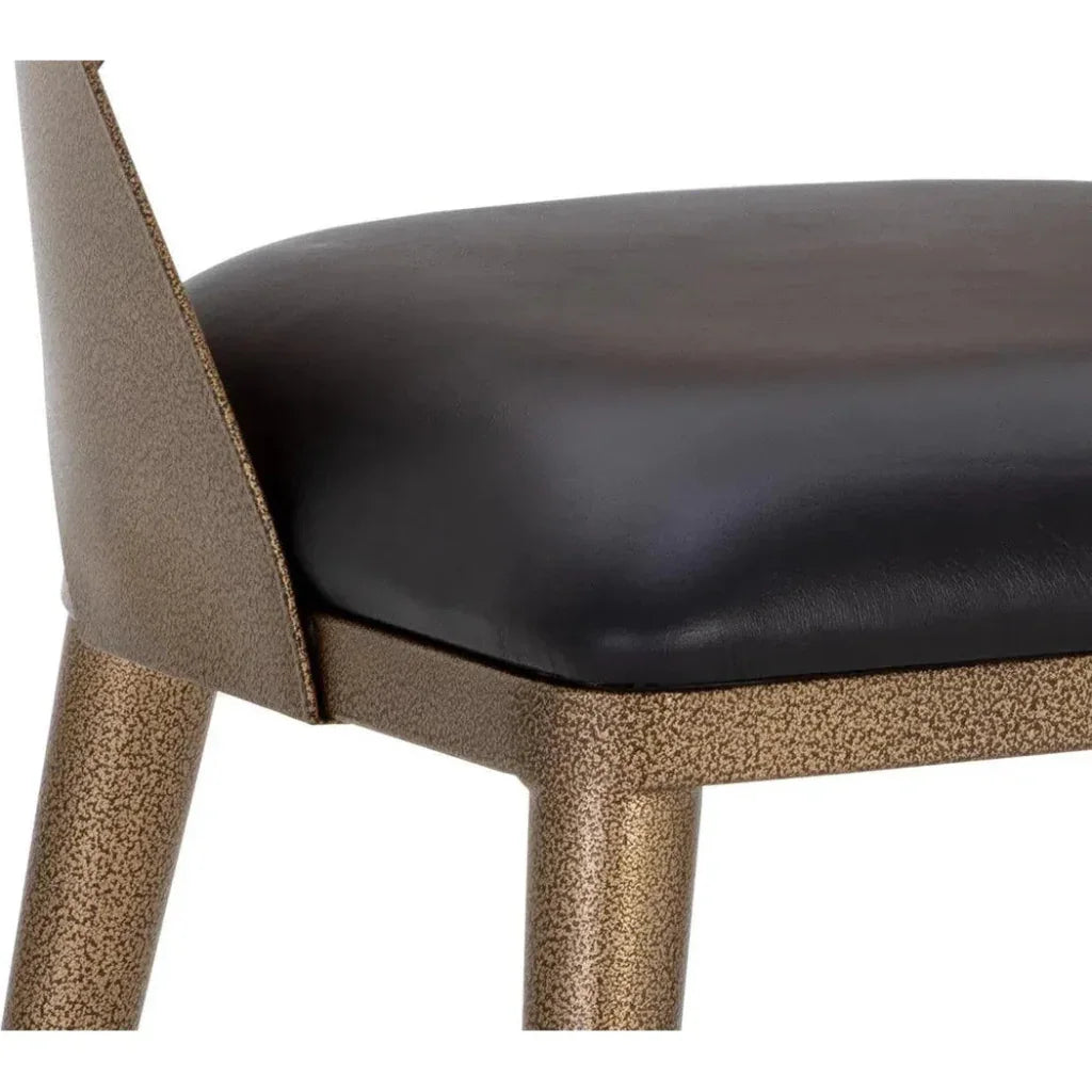 SUNPAN Dezirae Curved Back Leather Dining Chair