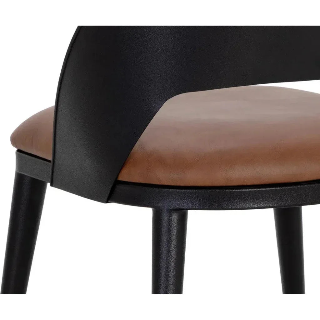 SUNPAN Dezirae Curved Back Leather Dining Chair