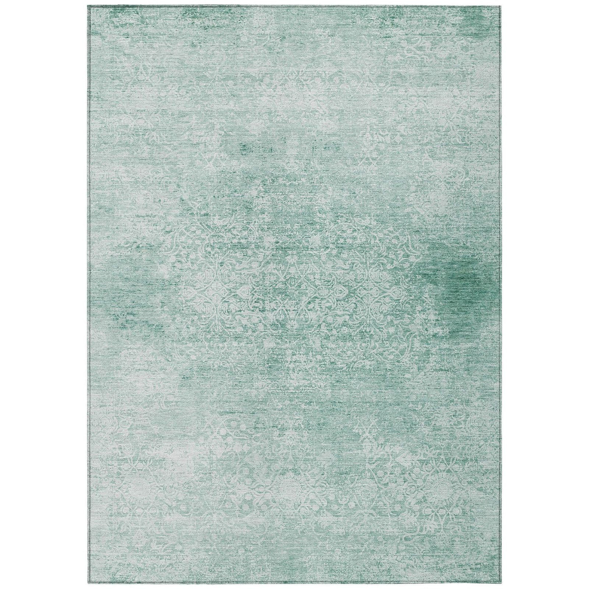 Kaelas Teal Washable Indoor-Outdoor Rug