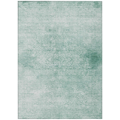 Kaelas Teal Washable Indoor-Outdoor Rug