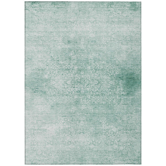 Kaelas Teal Washable Indoor-Outdoor Rug