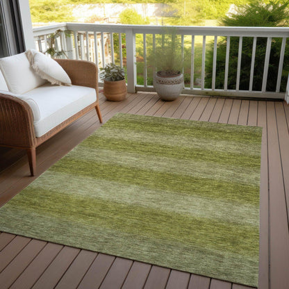 Haelius Green Washable Indoor-Outdoor Rug -- green