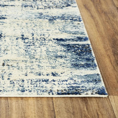 Coms Abstract Blue Kitchen Hallway Runner Rug -- blue
