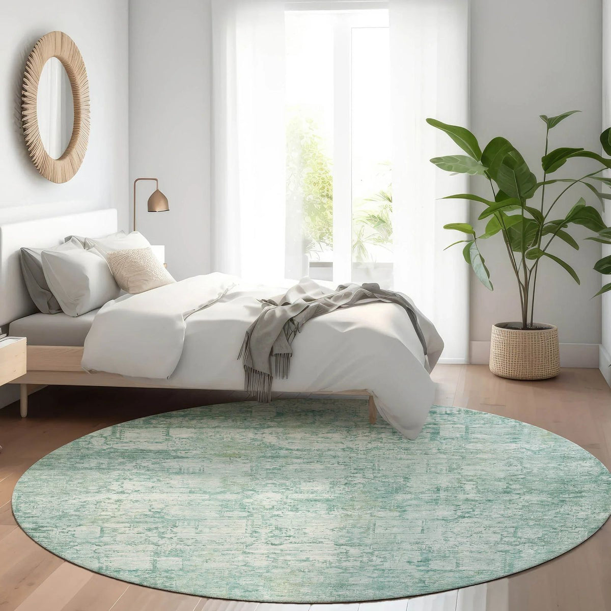 Kaelien Teal Washable Indoor-Outdoor Rug