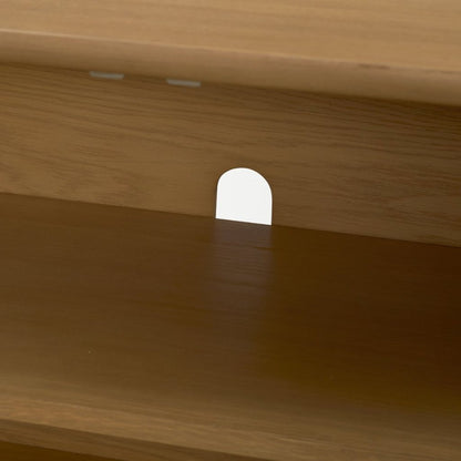 Hollis 84"W Warm Brown Wood 4-Door Closed Sideboard -- Light Brown
