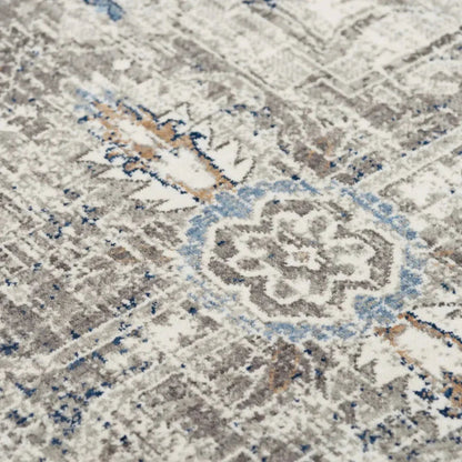 Alma Medallion Dark Gray Large Area Rugs - LOOMLAN - LOOMLAN - Area Rugs