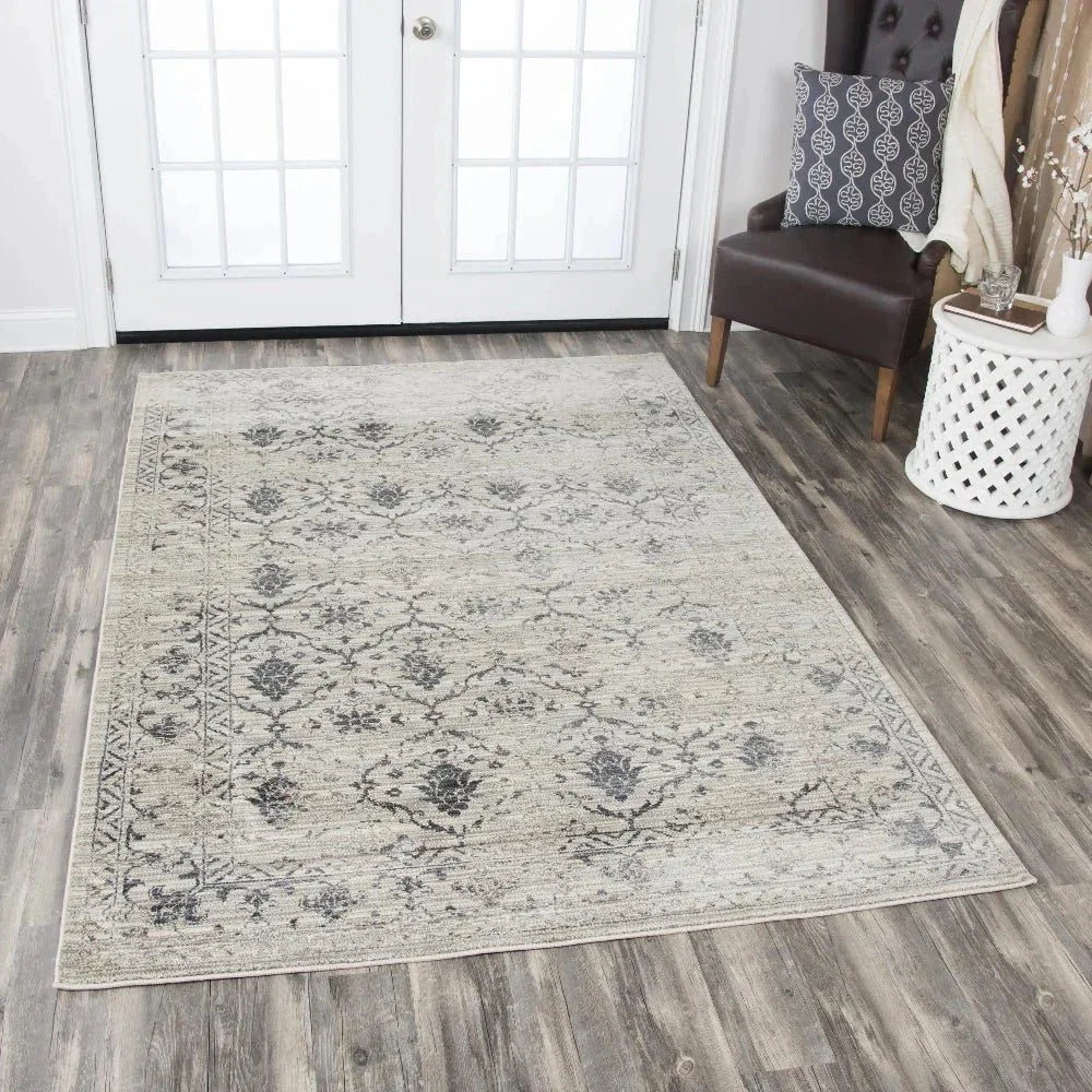 Dage Medallion Floral Beige Kitchen Hallway Runner Rug -- beige