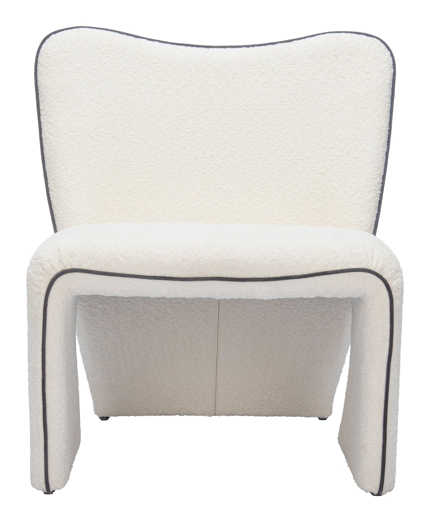 Novo Steel Ivory Armless Accent Chair