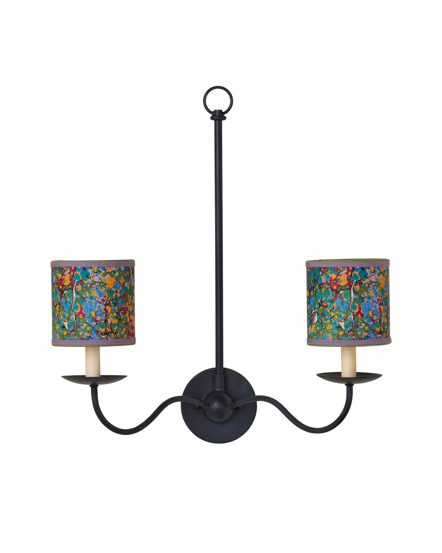 Marble Multi-Color Paper Drum Chandelier Shade