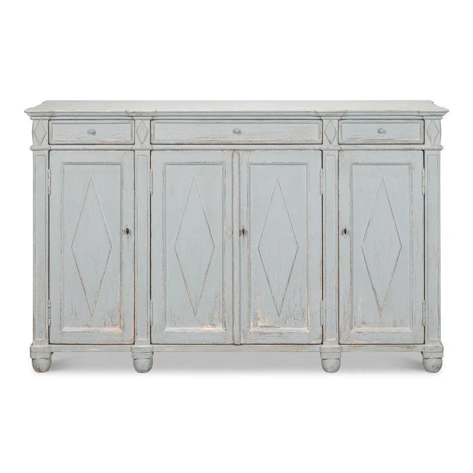 Sarreid Diamond Wall Sideboard Blue Grey Drawers
