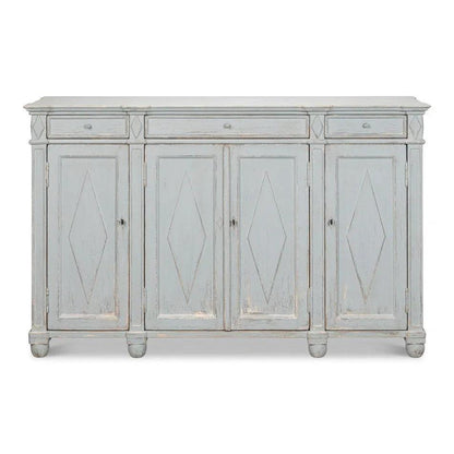 Sarreid Diamond Wall Sideboard Blue Grey Drawers