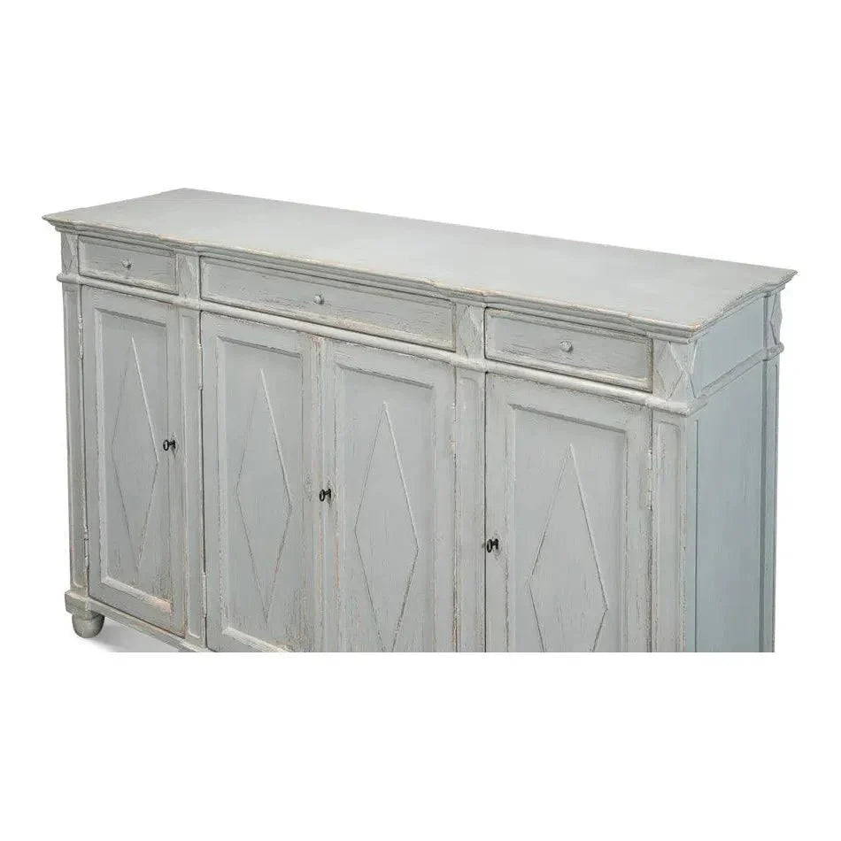 Sarreid Diamond Wall Sideboard Blue Grey Drawers