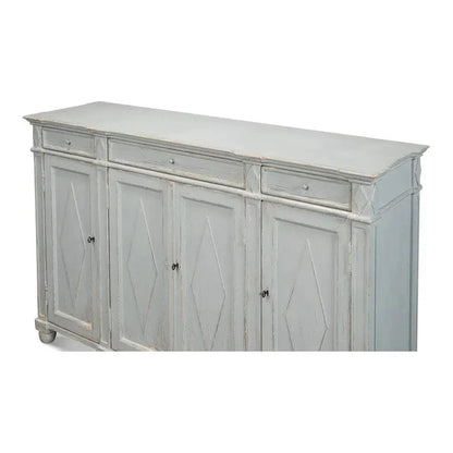 Sarreid Diamond Wall Sideboard Blue Grey Drawers