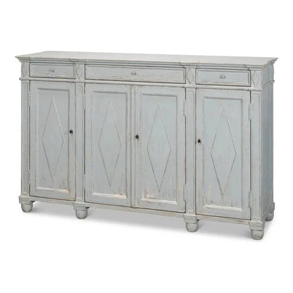 Sarreid Diamond Wall Sideboard Blue Grey Drawers