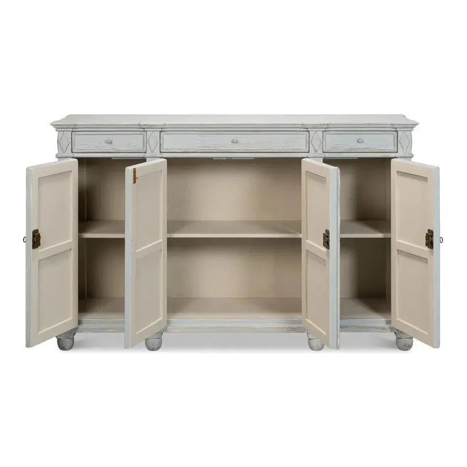 Sarreid Diamond Wall Sideboard Blue Grey Drawers