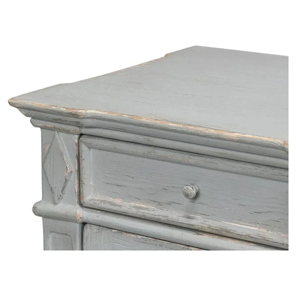 Sarreid Diamond Wall Sideboard Blue Grey Drawers