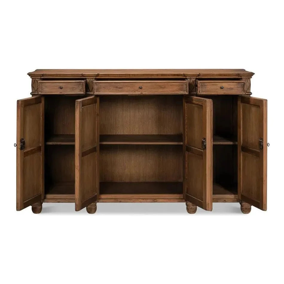 Sarreid Diamond Wall Sideboard Brown With Drawers