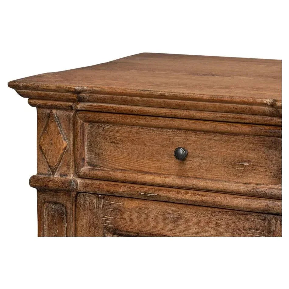 Sarreid Diamond Wall Sideboard Brown With Drawers