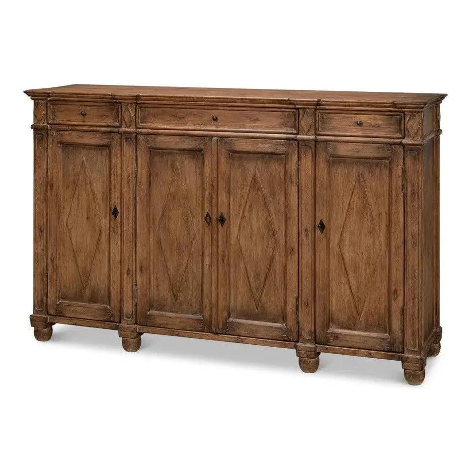 Sarreid Diamond Wall Sideboard Brown With Drawers