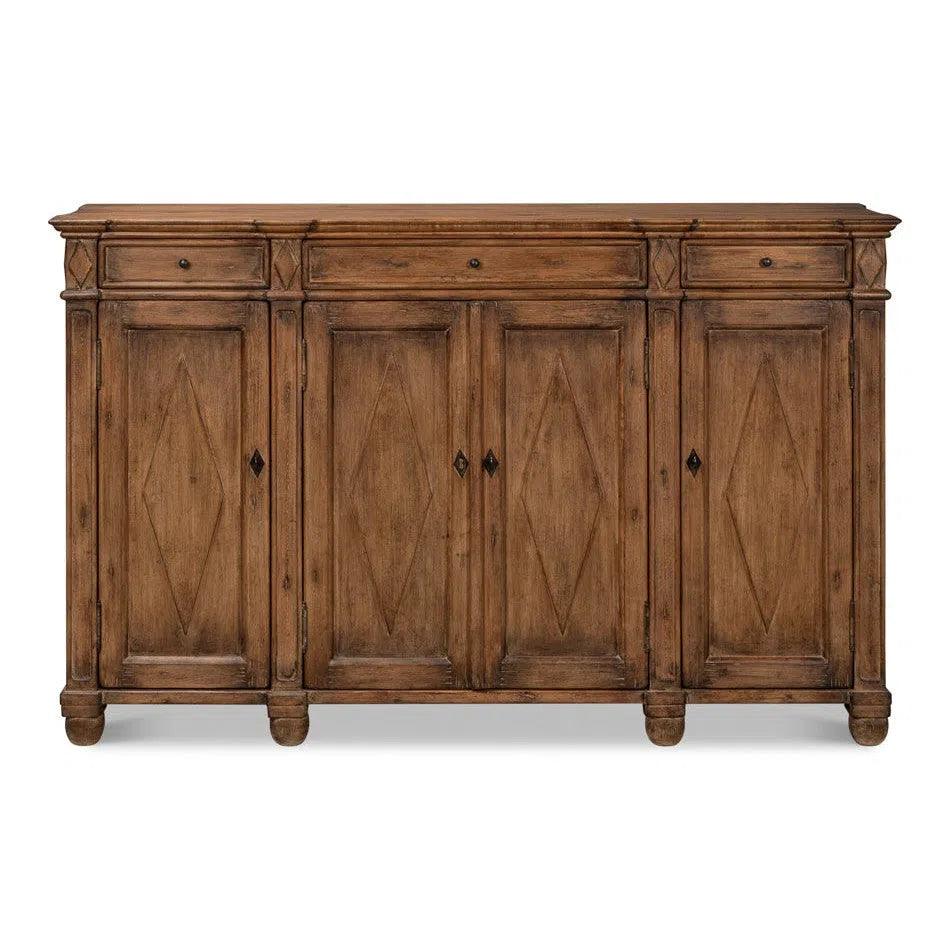 Sarreid Diamond Wall Sideboard Brown With Drawers