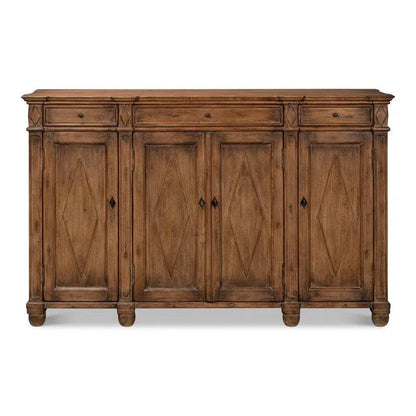 Sarreid Diamond Wall Sideboard Brown With Drawers