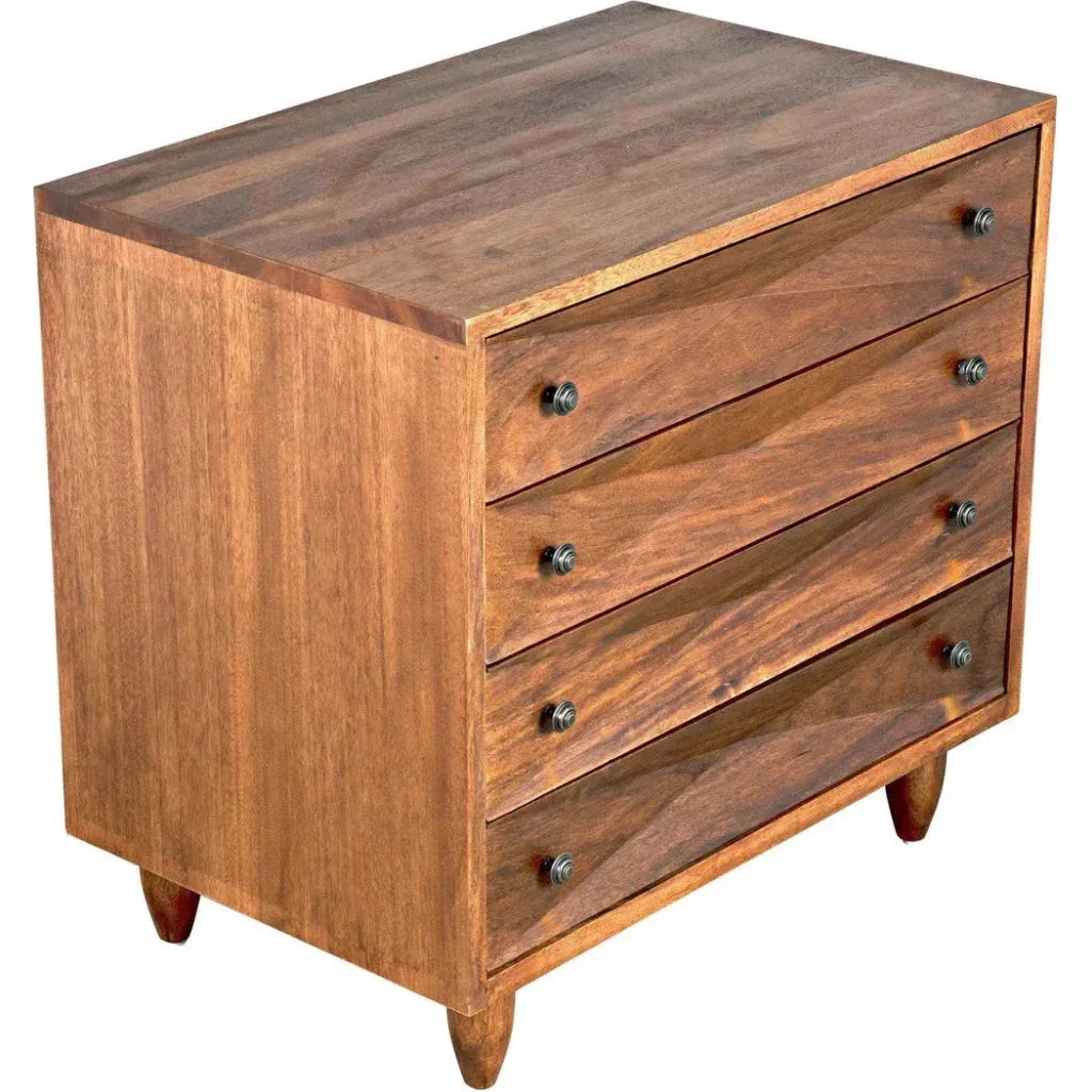 Noir Diamond Four Drawers Walnut Chest