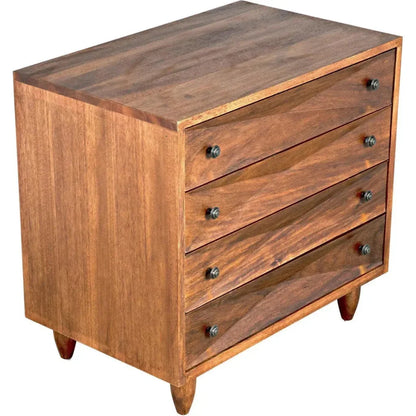 Noir Diamond Four Drawers Walnut Chest